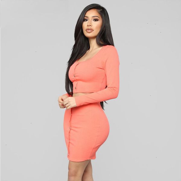 

2020 summer women two piece set skirt set button crop elegant festival knitted party clothes streetwear outfit, White