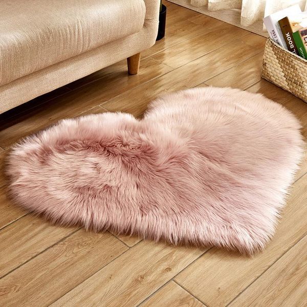 

carpets 16 color 70*90cm love heart rugs artificial fur sheepskin hairy carpet bedroom living room decor soft shaggy area rug commercial1