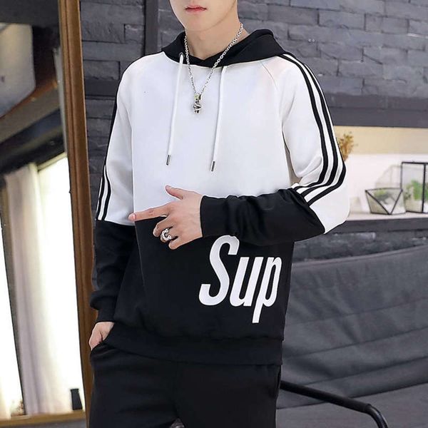 

sweater autumn fan fashion versatile men's sports casual loose long sleeve clothing trend korean version, Gray