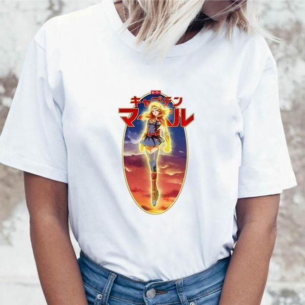 

sailor moon t shirt korean t-shirt tshirt tees women harajuku graphic for ulzzang funny female clothing, White