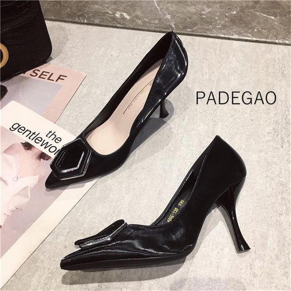 

womens shoes 2020 high heels black buckle concise high heels sweet fashion shoes for girls