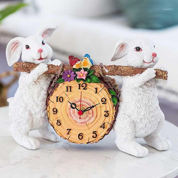 

nordic alarm clock panda table clock home decor deskdesk living room bedroom children kids mute table watch1