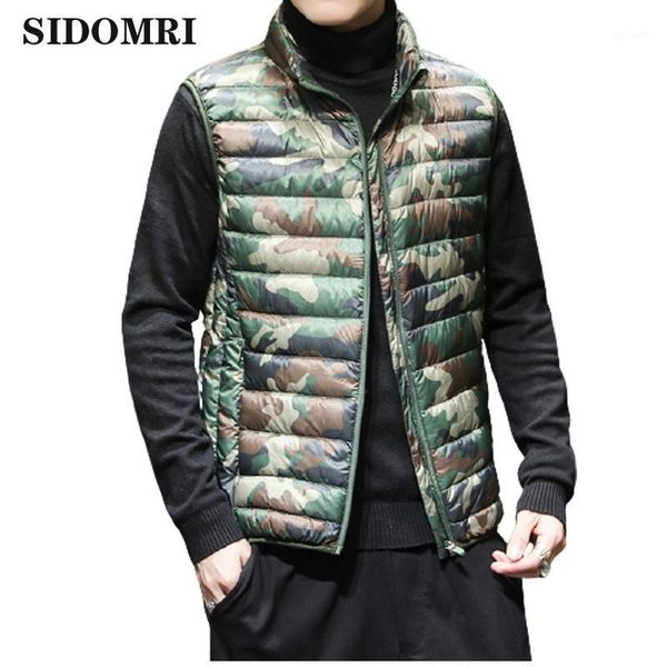 

the new 2020 camouflage down jacket vest for men lightweight down jacket with stand-up collar and short vest in large size1, Black