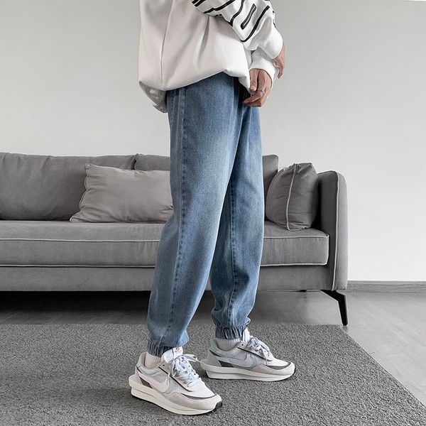 

masculinas 2021 new primavera/inverno novo sof vista mar marca solto-encaixe reto de brim largas soltas casuais ue4n, Blue