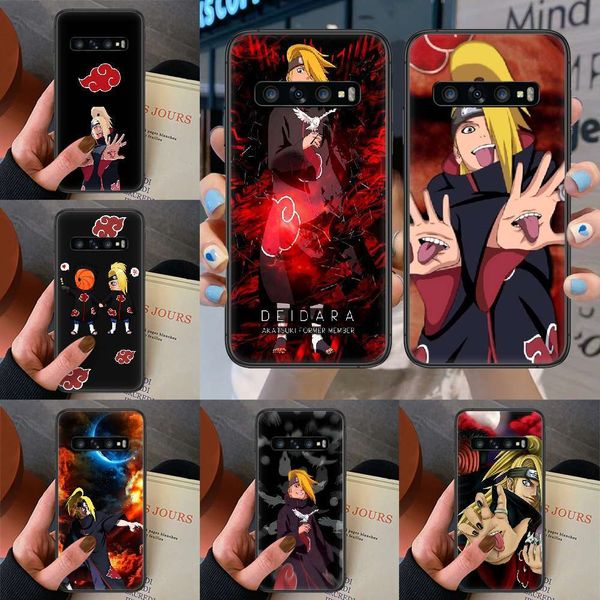 

naruto akatsuki deidara mobile phone cover samsung galaxy not s 8 9 10 20 plus e lite uitra, luxury black bumper, fashionable mobile p