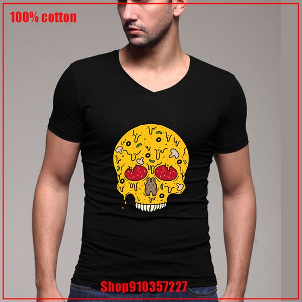 

pizza skull v tee big size t shirts men boyfriend's day gift original design tee large size fashion sport hooded sweatshirt hoodie