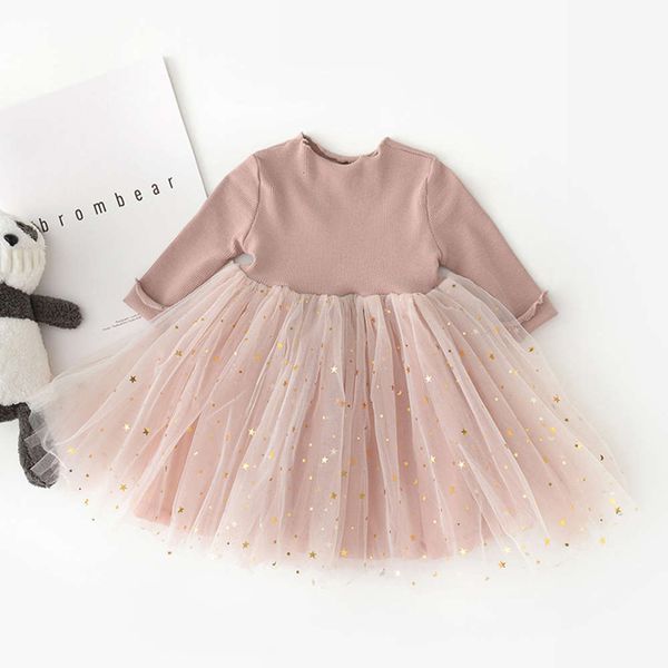 

girls' autumn five pointed star mh long sve drs 2021, Red;yellow