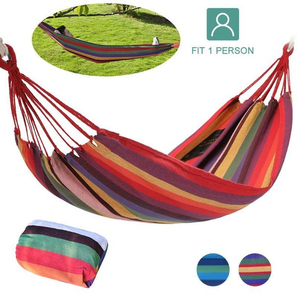

lixada portable canvas hammock travelling outdoor picnic wooden swing chair camping hanging bed garden furniture with backpack