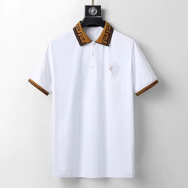 Moda Polo Man Erkek Polos Poloshirt Üst Tee Kısa Kollu T-Shirts Tasarımcı Gevşek Tees Sıradan Siyah Beyaz Tişört