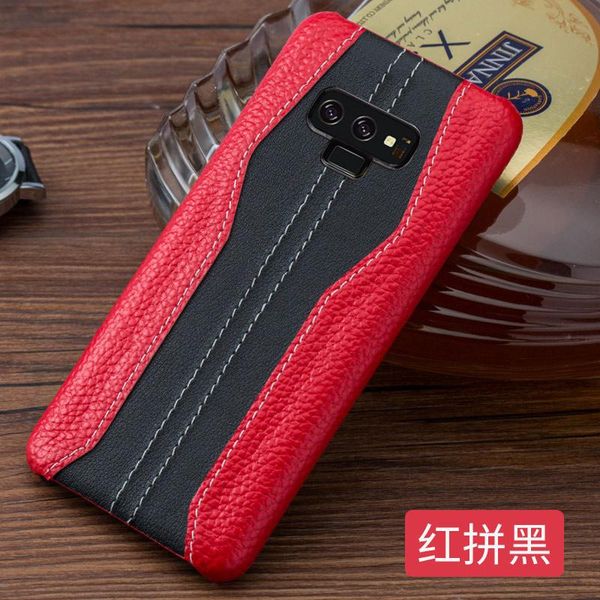 

luxury color matching stitch genuine leather phone case for samsung galaxy s7 s7edge s8 s9 s10 plus note 8 9 10 plus bbyphe packing2010