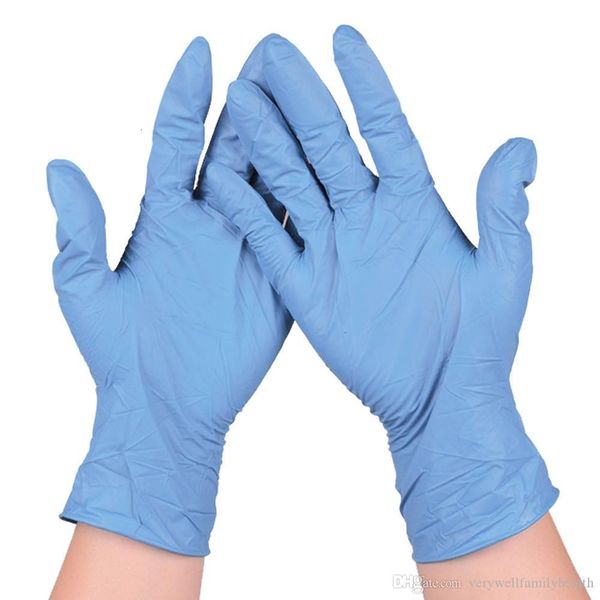

factorypqie100pcs good blue nitrile multi-purpose quality powder disposable food grade gloves latex kitchen