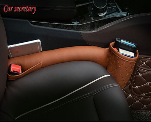 

leather car seat gap filler pockets multifuntion auto seats leak spad soft padding phone cards holder storage organizers