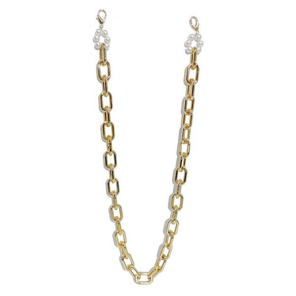 

2020 pearl flower punk gold color mask strap necklace fashion women sunglasses chain lanyards accessories h jllomr