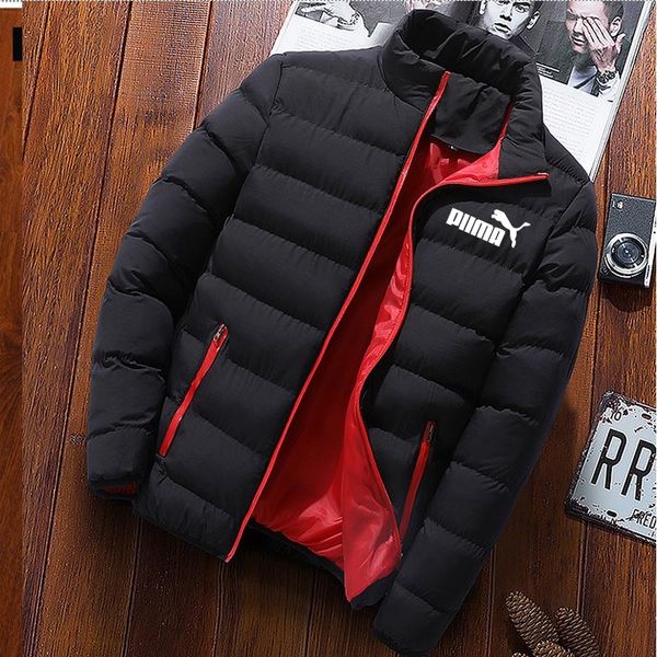 

men 2020 fashion stand collar male parka jacket mens solid thick jackets and coats man winter parkas m-4xl, Black