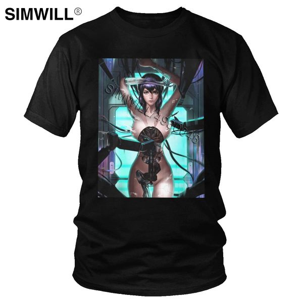

handsome ghost in the shell mens casual eco short sleeve motoko kusanagi major japan gits anime ga tee hooded sweatshirt hoodie men t shirt