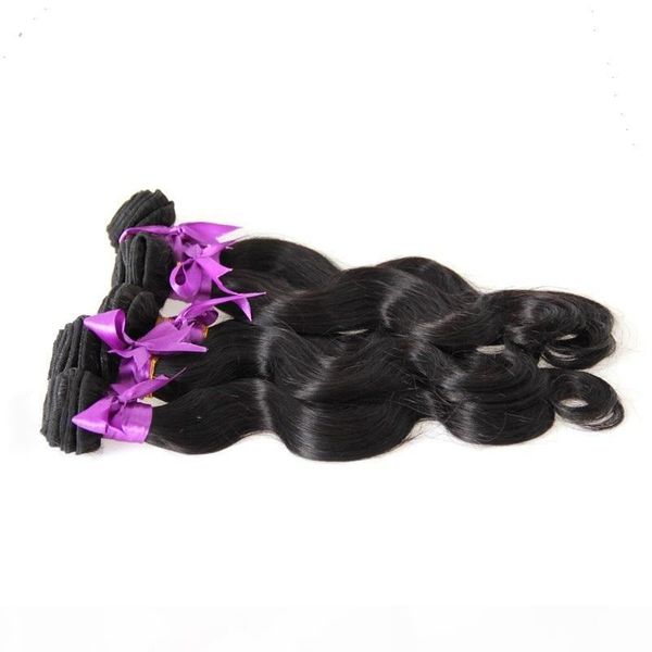 

natural color 100% human hair bundles peruvian body wave 1 piece non remy hair extensions 10-30 inchs, Black