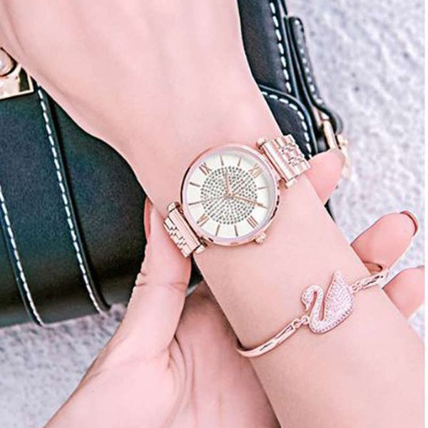 

2020 korean steel strip waterproof watch women's new fashion women's watch net red selling watch female students junior high schoo, Slivery;brown