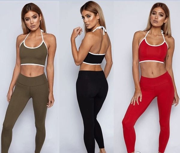 

net red fitness suit women's suspender open back lace bra belly up hip lifting running yoga pants women, Gray