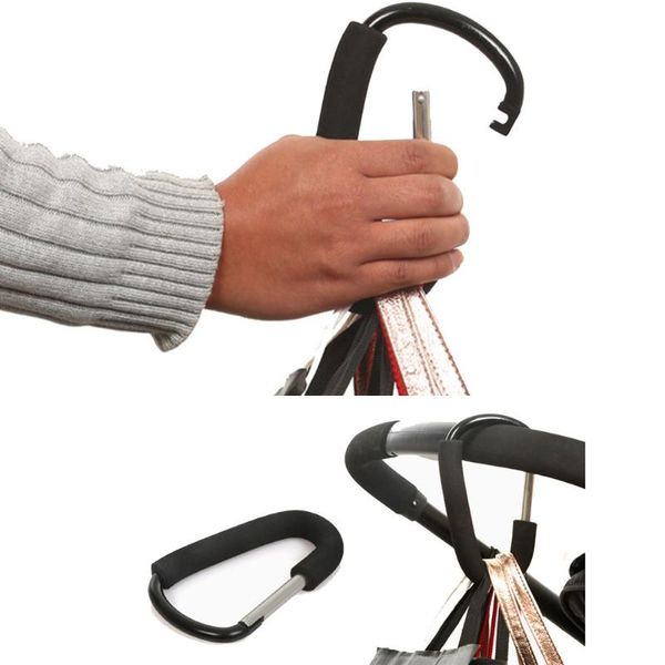

practical baby buggy clips large pram pushchair shopping bag hook mummy carry clip foam handle light durable aluminium