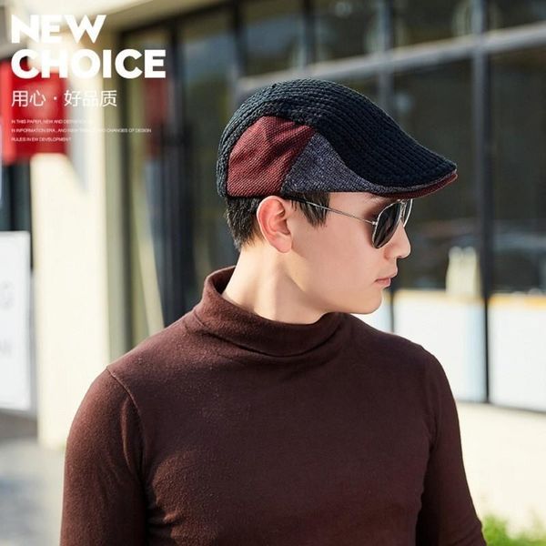 

джамонт мужские трикотажные шерсти берет cap winter warm hat мужской утконос visor flat cap boina cabbie caps пожилых мужчин newsboy стиль, Blue;gray