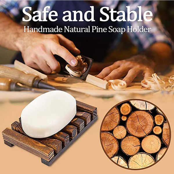 

wood soap holder with drain bamboo hand soaps tray rack stand soap saver for shower wooden bar soaps holders for bathroom kimter-c181fz