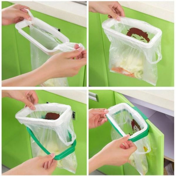 

stand creative kitchen storage cupboard cabinet tailgate garbage holder hanging bags bag clip trash rack un5a