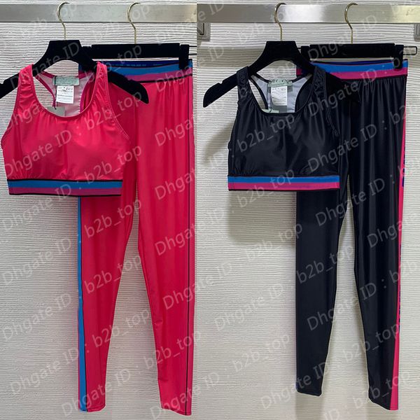 

of designer womens two piece pants leggings yoga suit vest and trousers logo letter printing slim fit legging sports sets super elastic swea, White