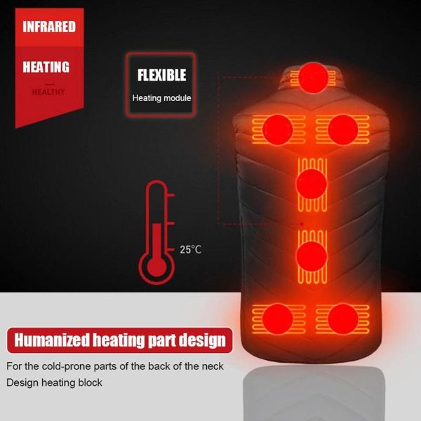 

new 9 vest heating hunting heated heated usb women jacket heating vest thermal clothing men winter blacks-4xl jacket places lkubt, Black