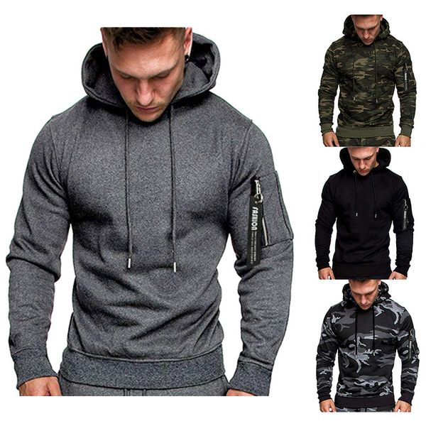 

men's size m-2xl new 2020 autumn winter hoodies sweatshirts solid color casual long-sleeved male pullover hooded sweatshirts top, Black