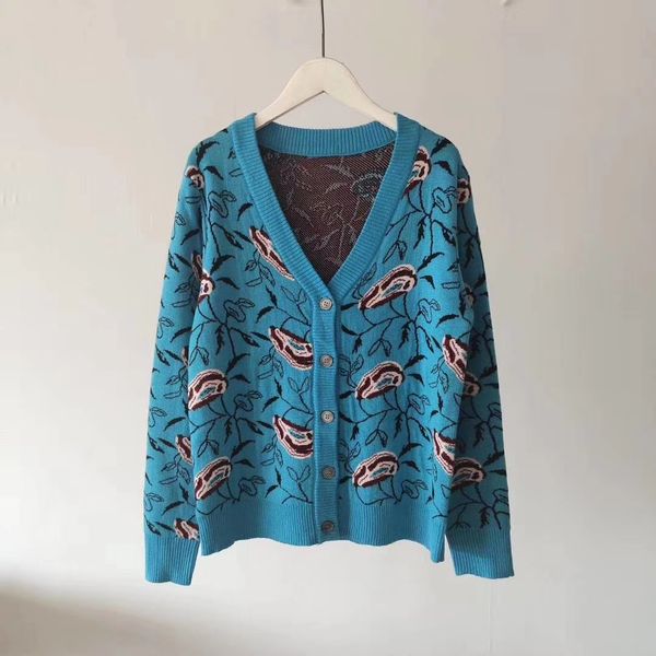 

2019 long sleeve v neck milan runway sweater women's sweaters high end jacquard cardigan women designer sweater 071312, White;black