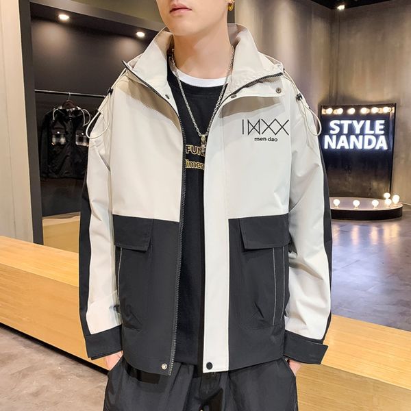 

p8mlv functional clothes korean and autumn 2020 spring style trendy ins jacket casual handsome men's tooling clothing jacket men's, Blue