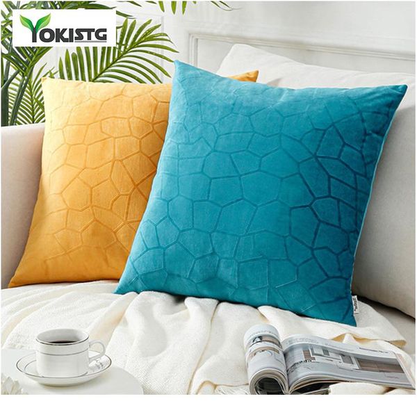 

yokistg velvet soft cushion covers geometric pattern decorative pillowcase for sofa car home ecorthrow pillow case mul bbyfho