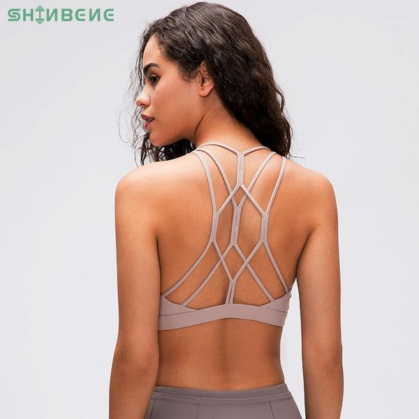 

shinbene crisscross training fitness sport bras women butter soft skinfriendly workout gym yoga brassiere exercise, White;black
