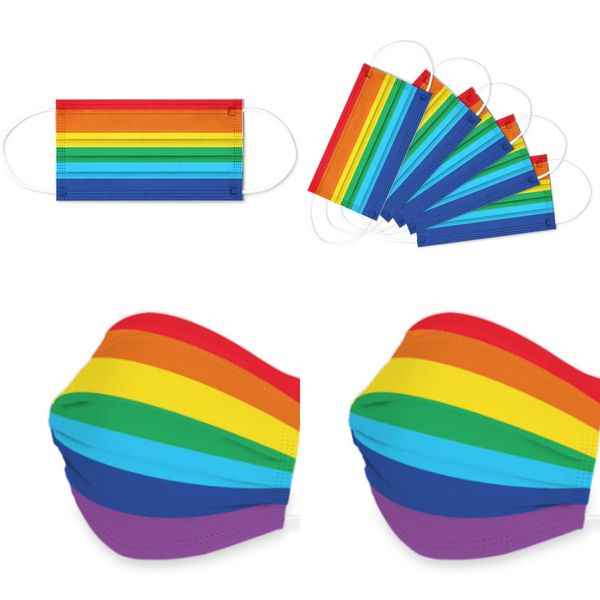 

mask selling protective face earloop 3ply disposable rainbow colors mask with customized design