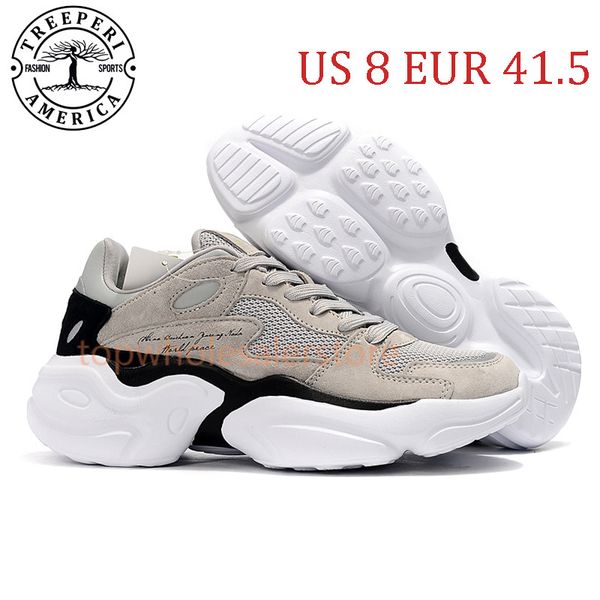 

2021 treeperi fashion chunky 4.0 soft sole running shoes grey metallic silver us 8 eur 41.5 for men trainers
