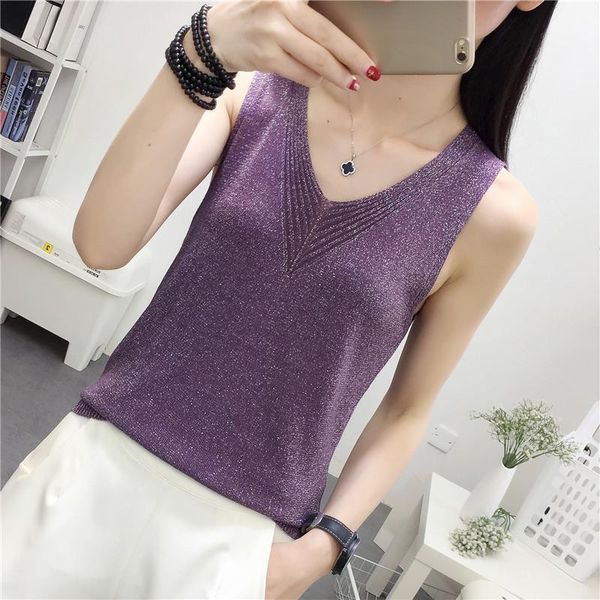 

knit camis women knitting tank camises girls v neck basic knitwear camisole sleeveless sweater t shirts for woman, White