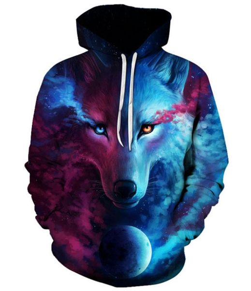 

men's hoodies & sweatshirts where light and dark meet wolf 3d men hoodie casual tracksuits fashion brand coats, Black