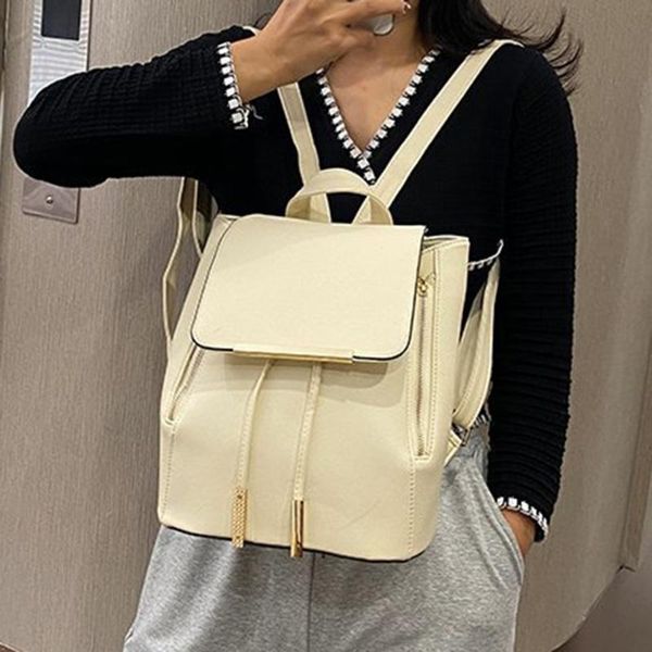 

backpack style women pu leather mochila escolar school bags for teenagers girls leisure backpacks candy color