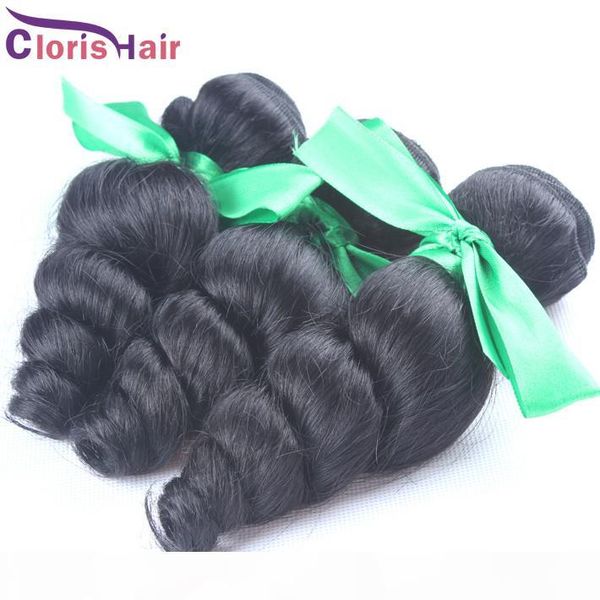 

bouncy curly raw unprocessed indian loose wave human hair weave loose curl remi human hair extensions mixed 3 bundles 10-28inch, Black