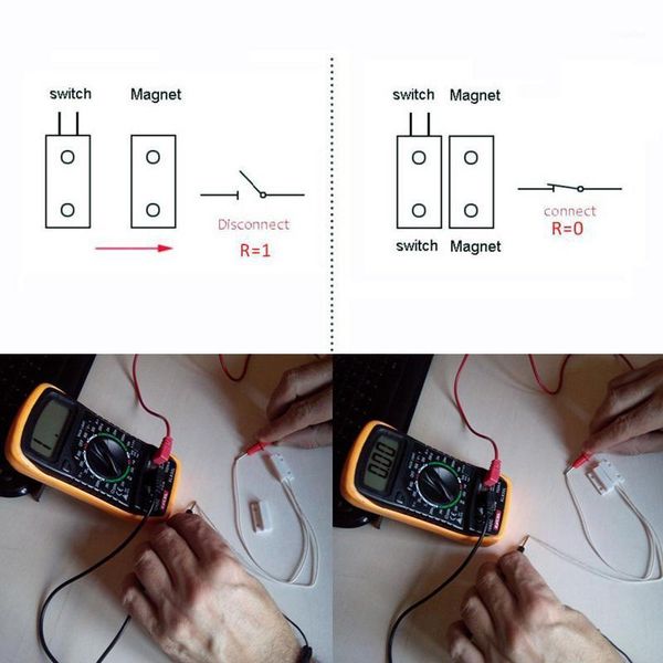 

alarm systems wired mc-38 door window sensor magnetic switch for home system suppor no /nc1