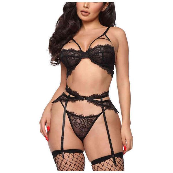 

nxy lingerie women lace lingerie set lenceria sensual mujer sleepwear steel ring pajamas garter c 1216, Red;black