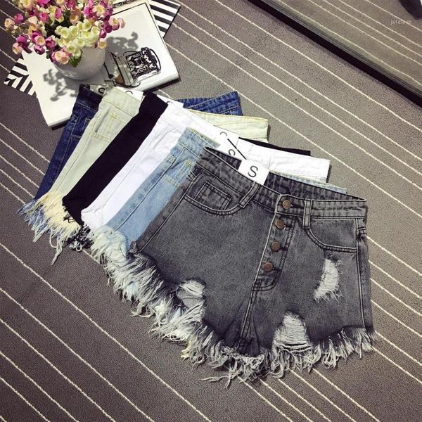 

shorts women high waist denim shorts jeans hole summer lady mini skinny fit pantalones cortos mujer short s-6xlsize1, White;black