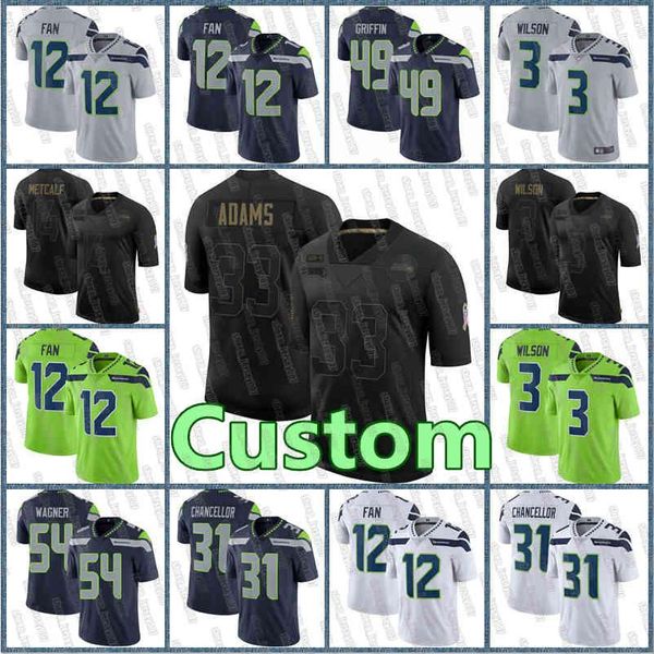 

сиэтл сихоукс 3 russell wilson 14 дк меткаф 54 бобби вагнер 16 тайлер локетт 90 jadeveon 24 marshawn линча clowney футбол, Black;red