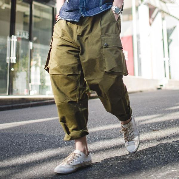 

maden mens baggy harem pants drop crotch cargo pants multi pocket green khaki1, Black