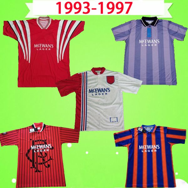 

1993 1994 1995 1996 1997 glasgow rangers soccer jersey retro 93 94 95 96 97 home away vintage gascoigne albertz classic football shirt, Black;yellow