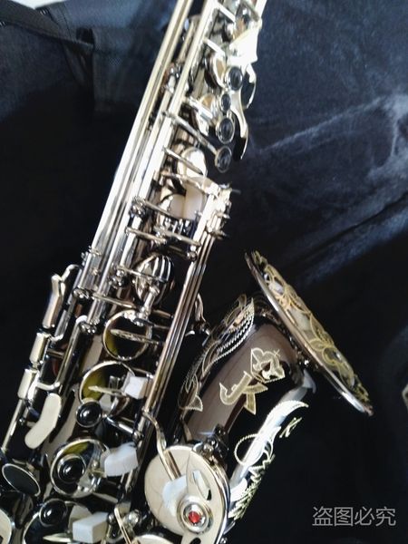 Copiar Alemanha JK SX90R Keilwerth Alto Saxophone real imagem Preto NickeI Professional Musical Instrument Com Sax Bocal