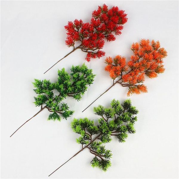 

decorative flowers & wreaths artificial pine tree branches fake plastic pinaster cypress bonsai accessories decoration plants1