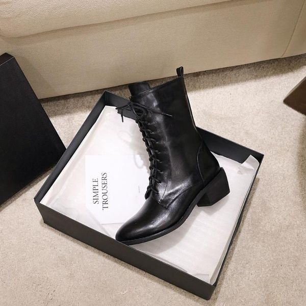 

boots sklfgxzy black beige brown riding female fashion lace-up women's autumn winter shoes size 34-43