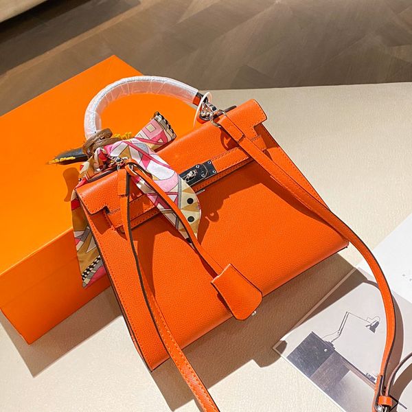 

leather women lock purse tote lady handbag shoulder epsom genuine scarf birkin bag fashion stamped 25cm kelly bag with horse hand b nuwui, Red;black