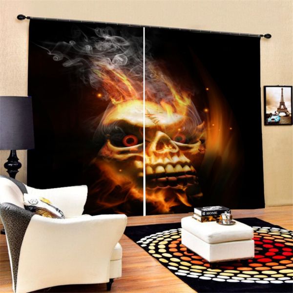 

sugar skull polyester window curtains gothic bedroom curtains for livingroom 2 panels blackout curtains with hooks